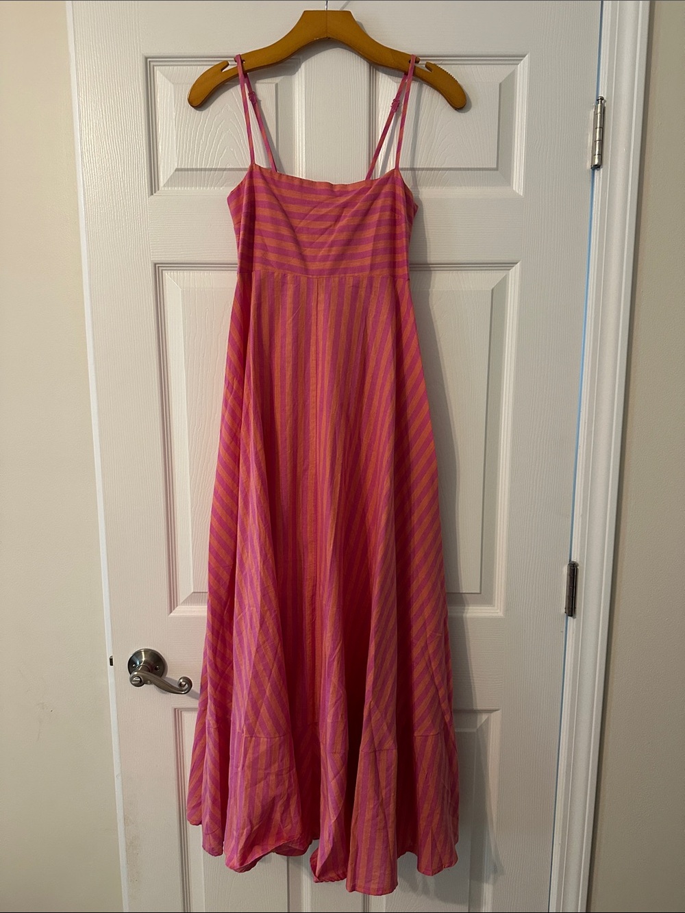 Talulah Pink and Coral Striped Maxi Dress with Spaghetti Straps